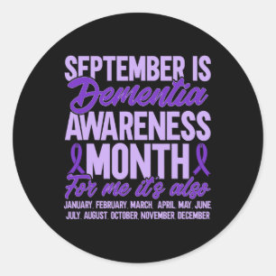 September Is Dementia Awareness Month Heimerheimer Classic Round Sticker