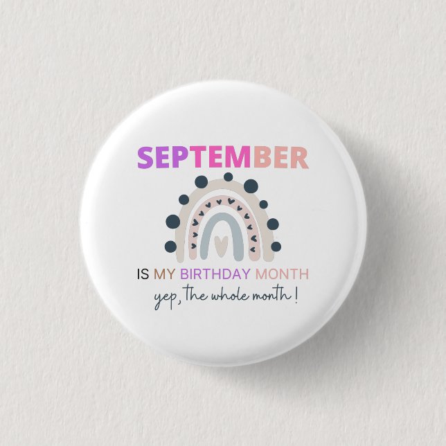 September Is My Birthday Month, 2021 rainbow 3 Cm Round Badge (Front)