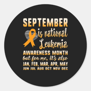 September Is National Leukaemia Awareness Month Wa Classic Round Sticker