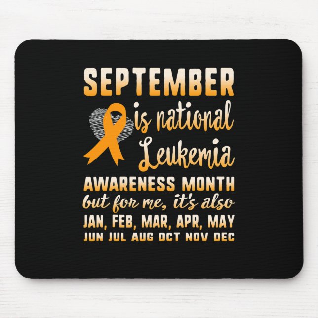 September Is National Leukaemia Awareness Month Wa Mouse Pad (Front)