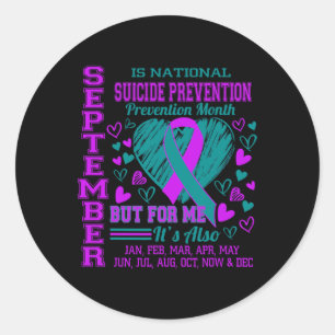 September Is National Suicide Prevention Awareness Classic Round Sticker