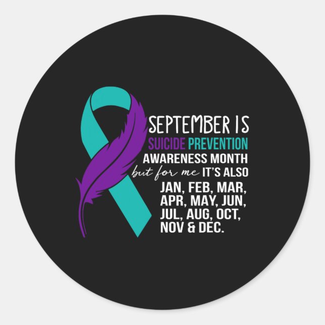 September Is Suicide Prevention Awareness Month Bu Classic Round Sticker (Front)