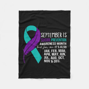 September Is Suicide Prevention Awareness Month Bu Fleece Blanket