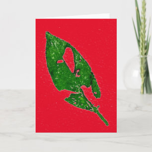 "September Leaf on Red" Country Greeting Card