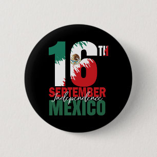 September Mexican Independence Day Shirt Mexico Fl 6 Cm Round Badge