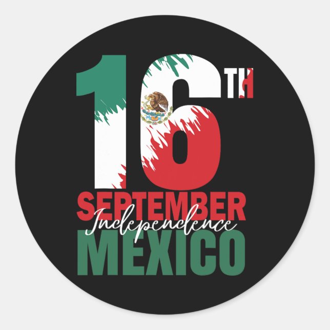 September Mexican Independence Day Shirt Mexico Fl Classic Round Sticker (Front)