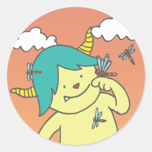 September monster seal. classic round sticker