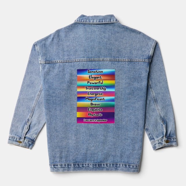 September month birthday quotes 9. denim jacket (Back)