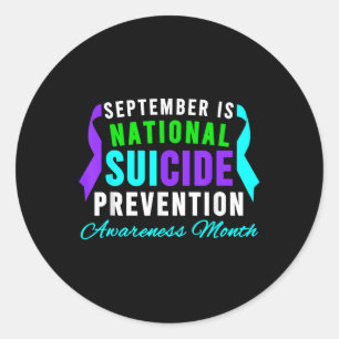September National Suicide Prevention Awareness Mo Classic Round Sticker