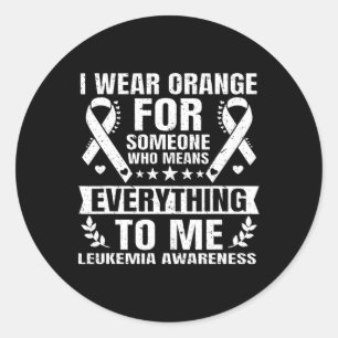 September Orange Leukaemia Awareness Classic Round Sticker
