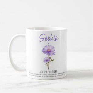 September Personalised Birth Flower Coffee Mug
