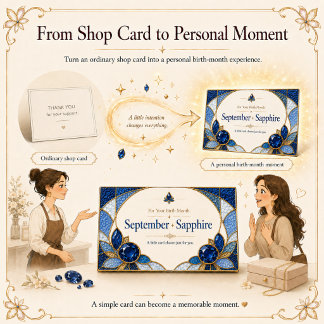 September Sapphire Birthstone Shop Card