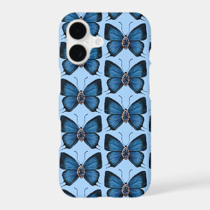 September Sapphire Blue Butterfly Pattern Design