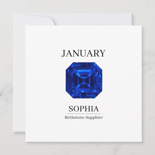 September Sapphire Personalised Birthday Card (Front)