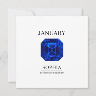 September Sapphire Personalized Birthday Card