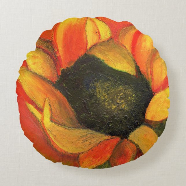 September Sunflower 2011 Round Cushion (Front)