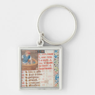 September: Trampling Grapes Key Ring