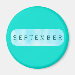 September Turquoise Round Magnet by Janz