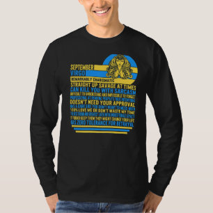 September Virgo Facts Zodiac Sign Sunflower Astrol T-Shirt