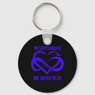 September We Wear Blue Ataxia Awareness Ribbon Key Ring