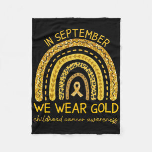 September We Wear Gold Childhood Cancer Awareness Fleece Blanket