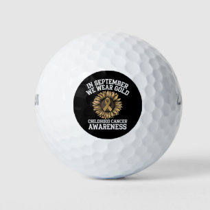 September We Wear Gold Childhood Cancer Awareness Golf Balls