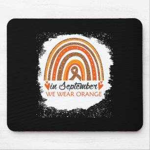 September We Wear Orange Bleached Rainbow Leukaemi Mouse Pad