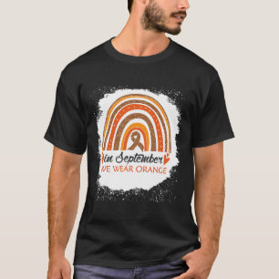 September We Wear Orange Bleached Rainbow Leukaemi T-Shirt