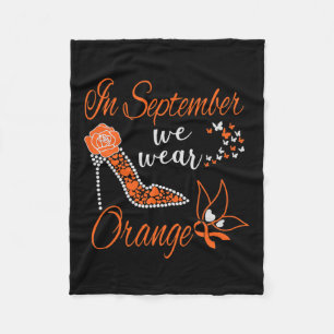 September We Wear Orange Leukaemia Awareness Month Fleece Blanket