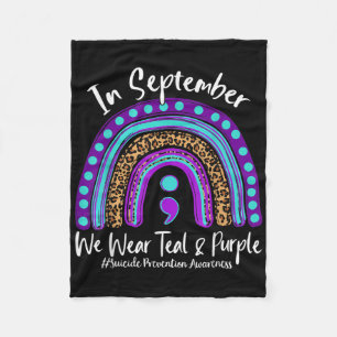 September We Wear Teal & Purple Suicide Preven Fleece Blanket