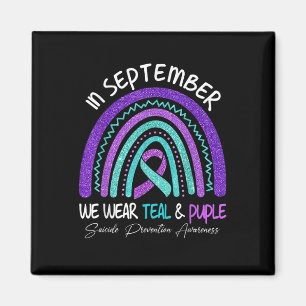 September We Wear Teal & Purple Suicide Preven Magnet