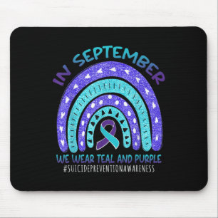 September We Wear Teal & Purple Suicide Preven Mouse Pad