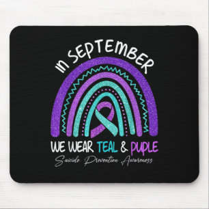 September We Wear Teal & Purple Suicide Preven Mouse Pad