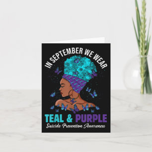 September We Wear Teal Purple Suicide Prevention A Card