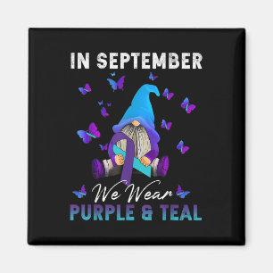 September We Wear Teal Purple Suicide Prevention A Magnet