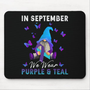 September We Wear Teal Purple Suicide Prevention A Mouse Pad