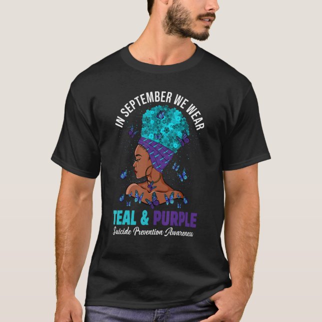 September We Wear Teal Purple Suicide Prevention A T-Shirt (Front)