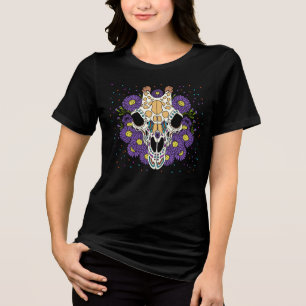 September's Aster & Giraffe Skull Tri-Blend Shirt