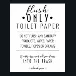 Septic System Sign, Do Not Flush Sanitary Items, H Poster<br><div class="desc">Septic System Sign,  Do Not Flush Sanitary Items,  Hopes Dreams Sign</div>