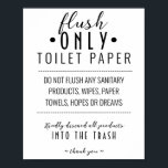 Septic System Sign, Do Not Flush Sanitary Items, H Poster<br><div class="desc">Septic System Sign,  Do Not Flush Sanitary Items,  Hopes Dreams Sign</div>