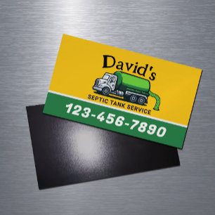 Septic Tank Pumping Service Professional Magnetic Business Card