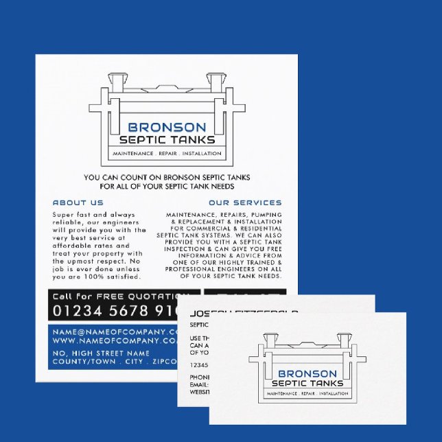 Septic Tank, Septic Company, Septic Engineer Business Card (Creator Uploaded)