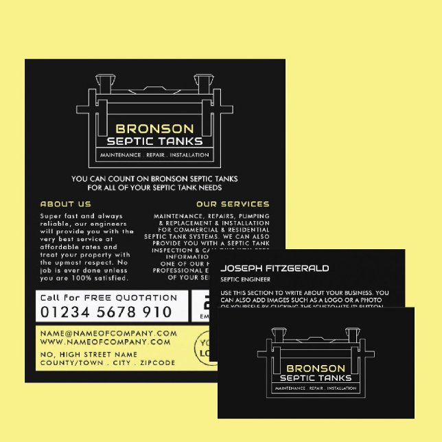 Septic Tank, Septic Company, Septic Engineer Business Card (Creator Uploaded)