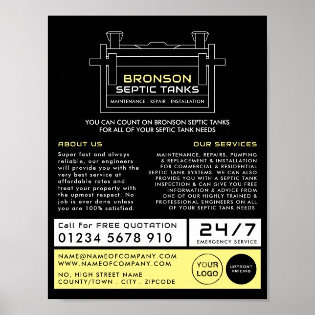 Septic Tank, Septic Company, Septic Engineer Poster (Front)