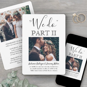 Sequel Wedding 2 Photo Simple Script We Do Part II Invitation