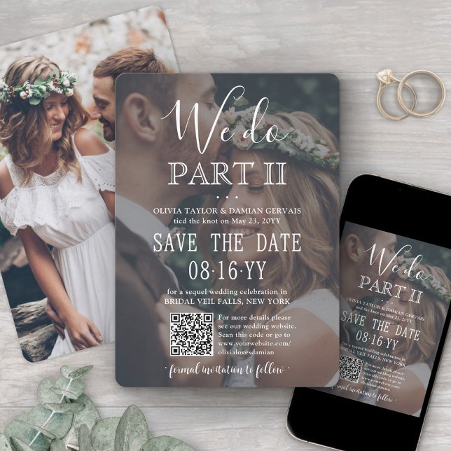 Sequel Wedding 2 Photos & QR Overlay We Do Part II Save The Date (Creator Uploaded)
