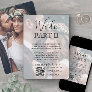 Sequel Wedding QR Code RSVP 2 Photo We Do Part II Invitation