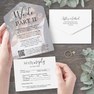 Sequel Wedding QR Code RSVP & Photo We Do Part Two All In One Invitation