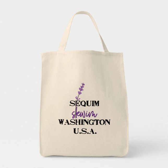 Sequim Lavender Grocery Tote Bag (Front)