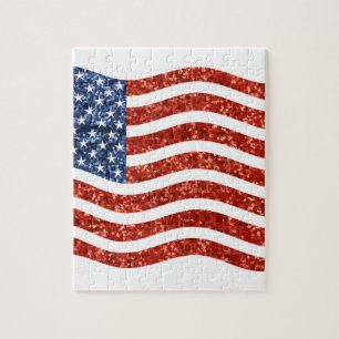 sequin american flag jigsaw puzzle